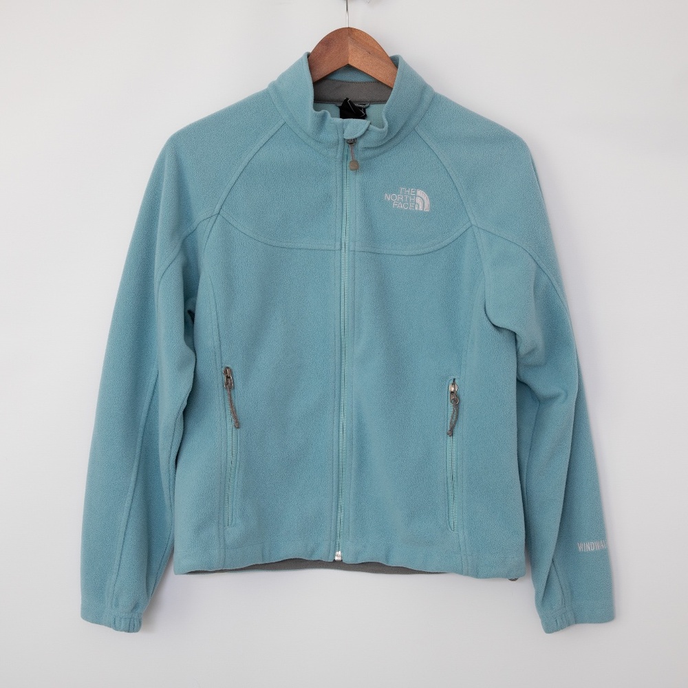 The North Face Light Blue Windwall fleece jacket